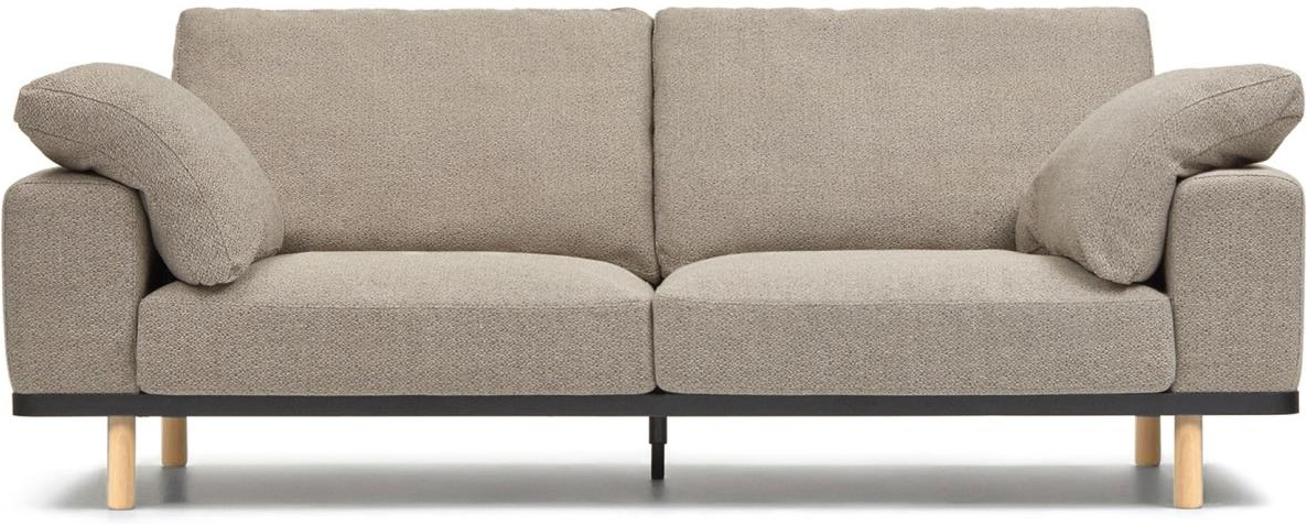 -personers Sofa Kave Home Noa  Beige Natur  Genbrugstekstil  Aftageligt Betræk  H94ã 230ã 100