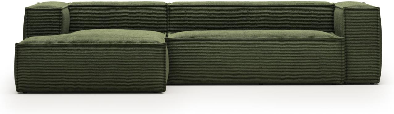 Chaiselong Sofa Kave Home Blok Venstrevendt Fløjl Grøn 300x174x69