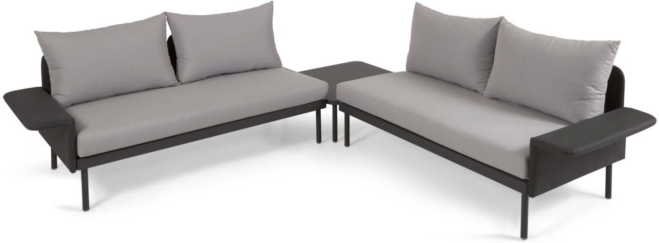 Udendørs Sofasæt Kave Home Zaltana Modulært Hjørneloungesæt Sort Aluminium Med Vand-    -resistent Textilene 230x230
