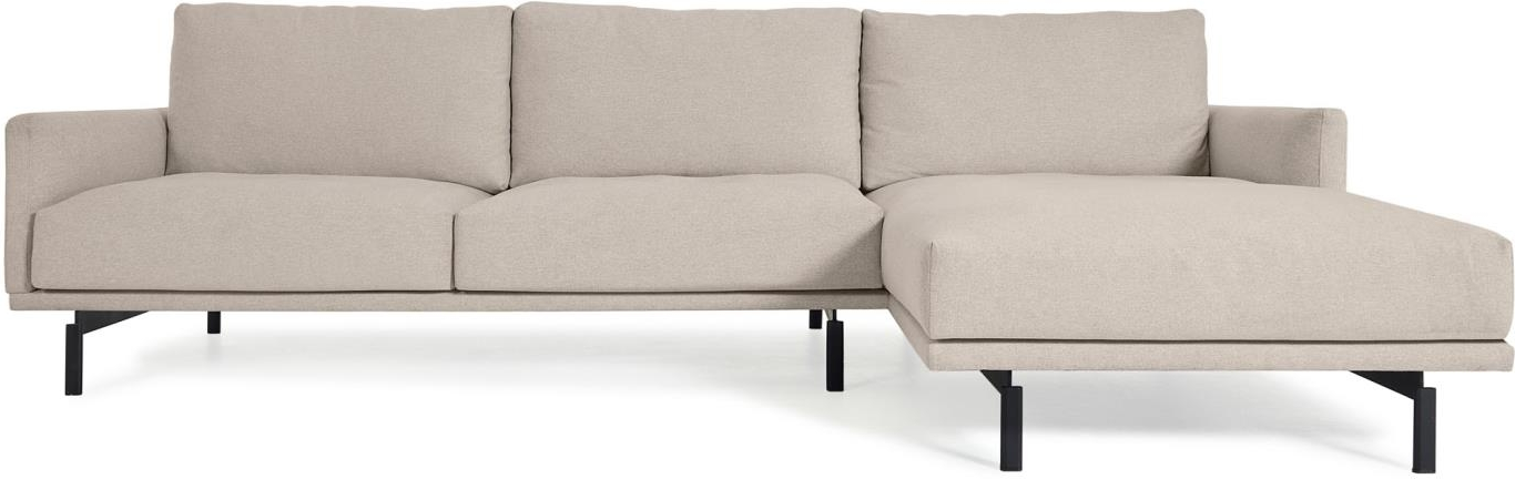 -personers Chaiselong Sofa Kave Home Galene Nordisk Design Polstret Med Duneffekt Genanvendt Pet Beige Højrevendt