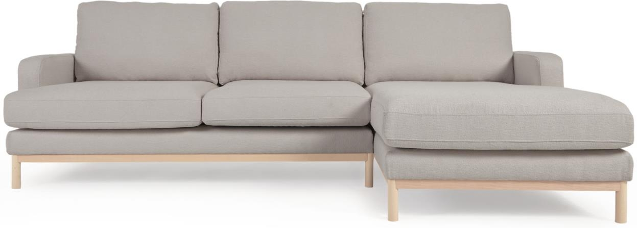 Chaiselongsofa Kave Home Mihaela Grå Bouclé-stof Højrevendt H88ã B264ã L154
