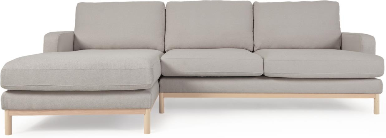 Chaiselong Sofa  -personers Venstrevendt Kave Home Mihaela Grå Bæredygtig Mikro-bouclé