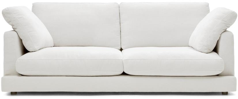 -pers  Sofa Kave Home Gala  Hvid Tekstureret Chenille  Aftagelige Betræk  Antibakterielt Stof  210x105x87