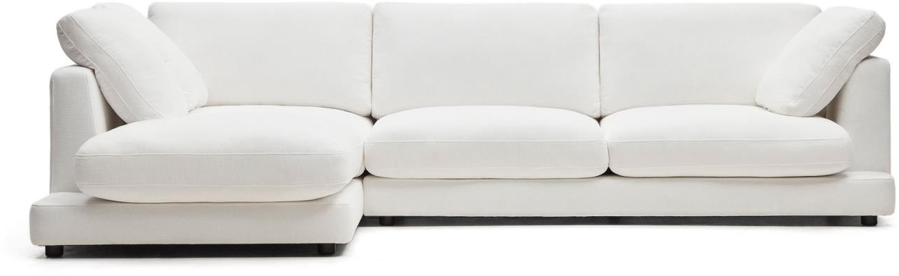 -personers Sofa Kave Home Gala   Rustik Hvid Chenille Lounge Sofa Med Vendbare Betræk   Antibakterielt Stof