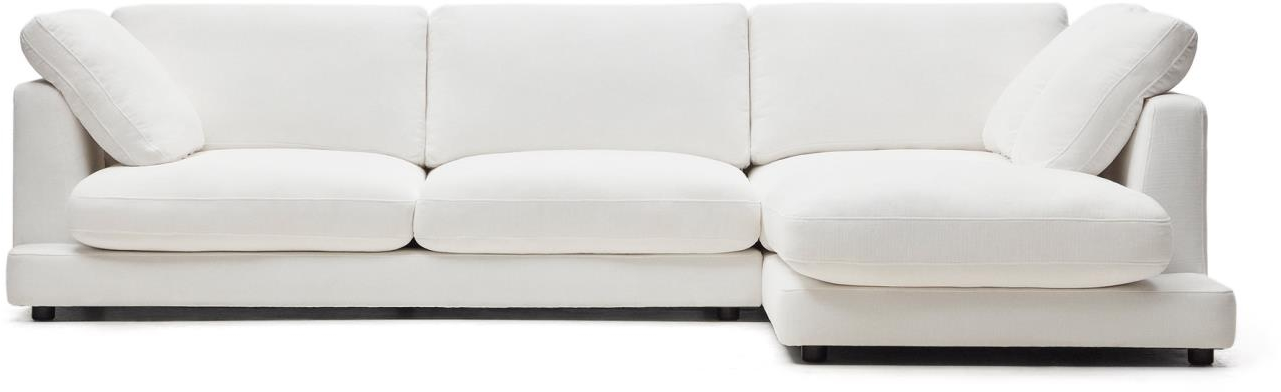 Chaiselong Sofa Kave Home Gala  -personers   Hvid Rustik Lounge  Højrevendt  300x193x87
