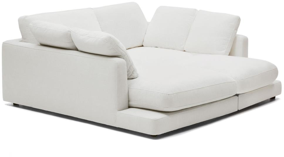 Kave Home Gala  -personers Sofa   Hvid Chenille Med Antibakterielt Stof   Aftagelige Vendbare Betræk H87xb193xl210