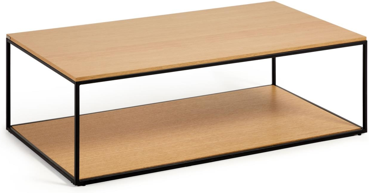 Sofabord Kaffebord Kave Home Yoana 110x60x35   Egfinér   Mdf Natur Med Mat Sort Jernbase