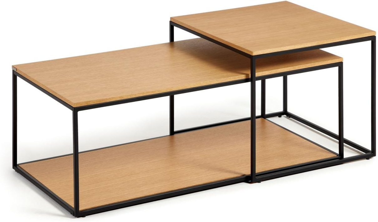 Kaffebord Sofabord Kave Home Yoana 100x50x43   Egfiner   Metalben  Natur