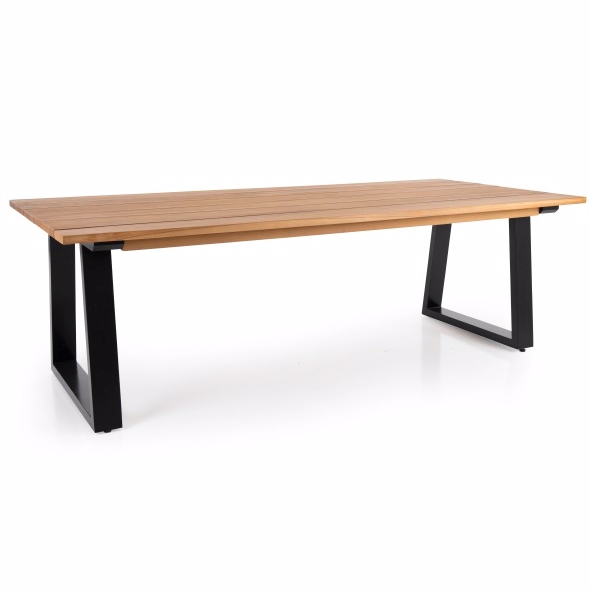 Laurion Teak Bord Med Sorte Ben Havebord Brafab Enggården Havemøbler