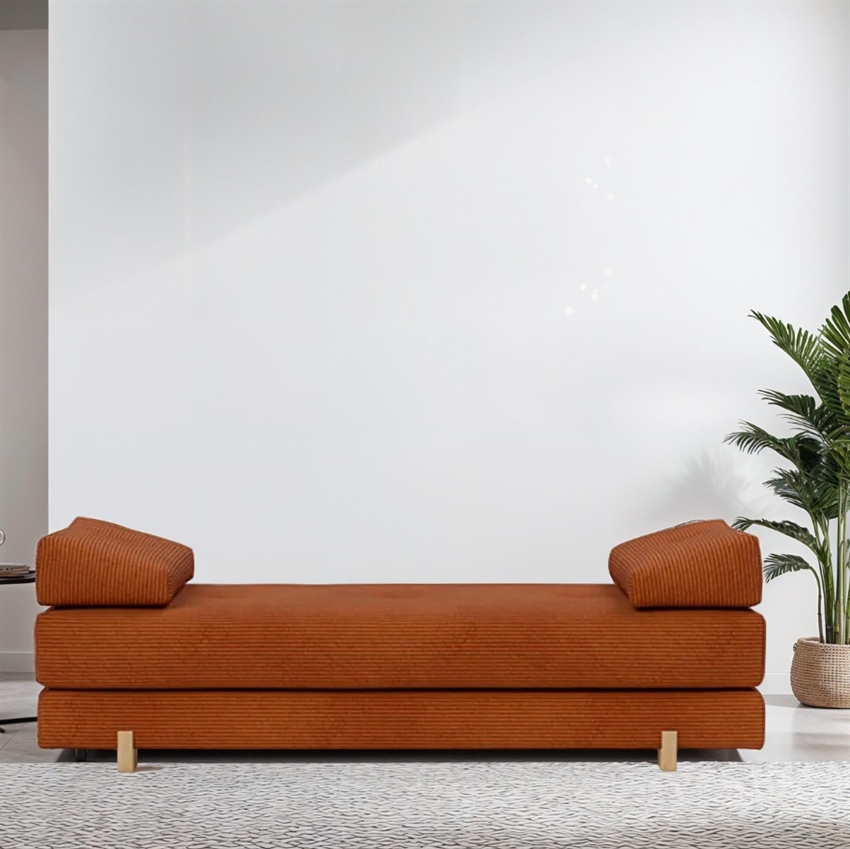 Innovation Living Sigmund Sovesofa Corduroy Burnt Orange 200     82     200     Møbelsalg
