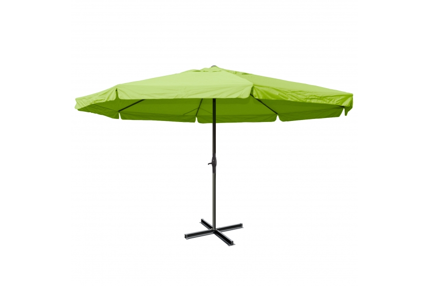 Markedsparasol ø5   Grøn Haveparasol 5x5 Med Krank   Fod
