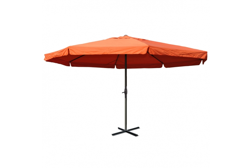 Markedsparasol ø5   Terracotta Haveparasol 5x5 Med Krank   Fod