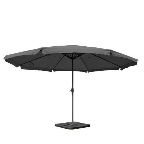 Markedsparasol ø5   Antracit Parasol ø500   Med Krank  Fod   Fliser