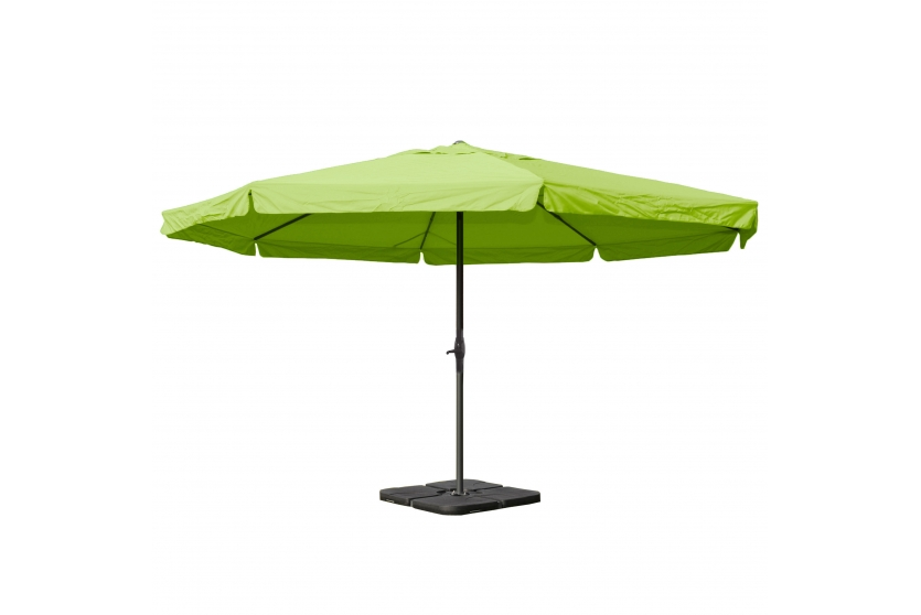 Markedsparasol ø5   Grøn Haveparasol 5x5 Med Krank  Fod   Fliser