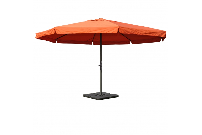 Markedsparasol ø5   Terracotta Haveparasol 5x5 Med Krank  Fod   Fliser