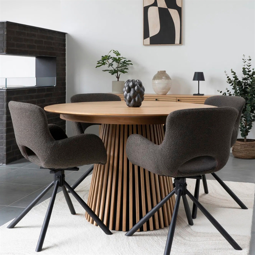 Wood   Nordic Lisette Spisebord Egetræ Inkl    Tillægsplader 120     75     120     Møbelsalg