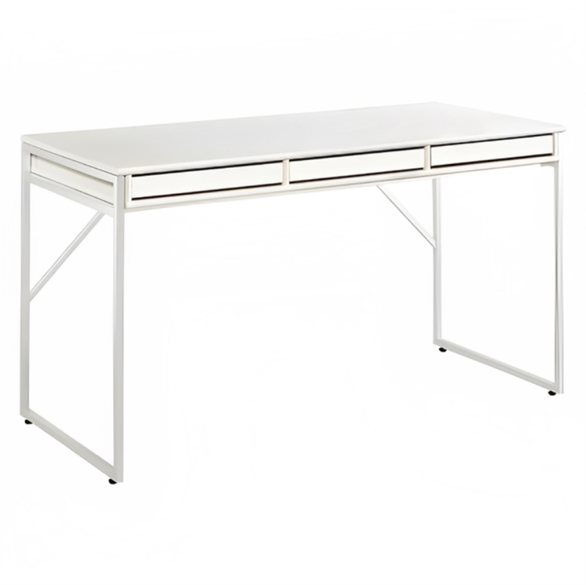 Mistral Skrivebord    Tre Skuffer Hvid    Hvide Skuffer 137       74     60     Møbelsalg