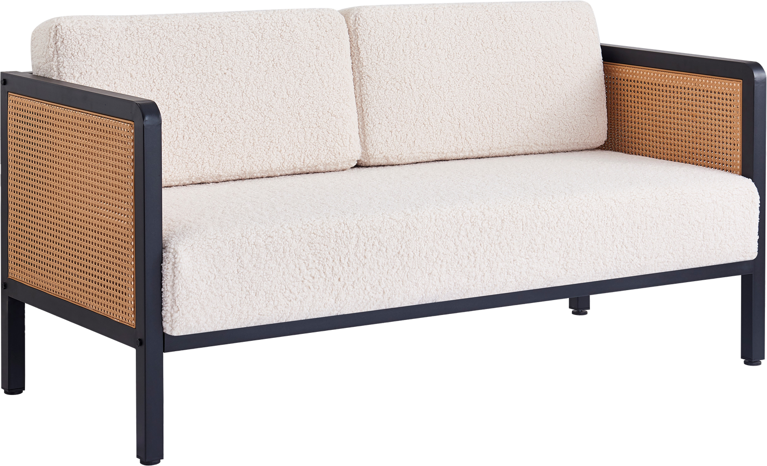 Bænk Nordlys Furniture Soforebro Hvid Bouclé 160   Med Sort Metalstel