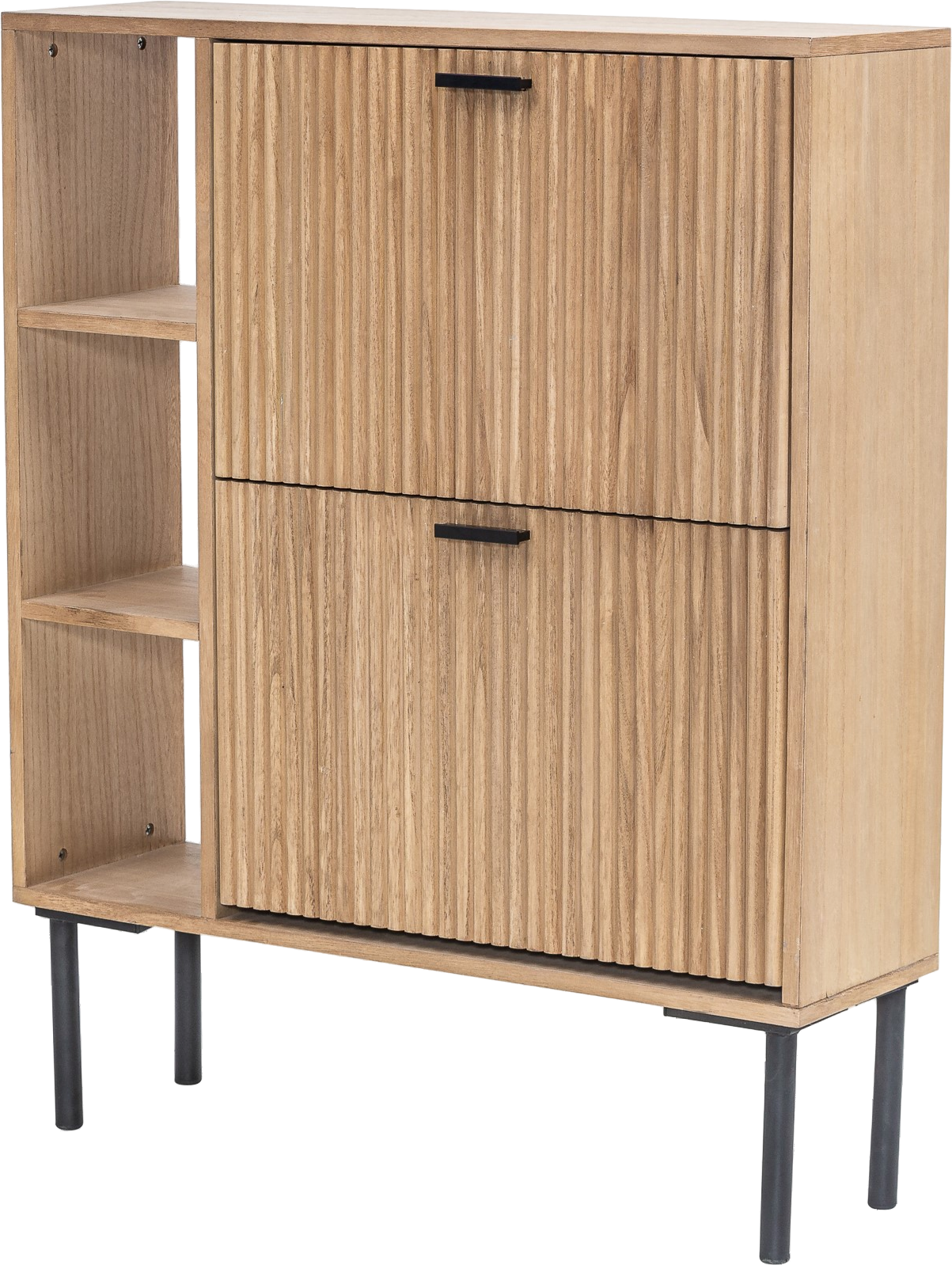 Skoreol Skohylde Nordlys Furniture Colombo Natur 97 5ã 80ã 23    Med   Skjulte Skuffer   åbne Hylder   Lakkeret Bøgetræ