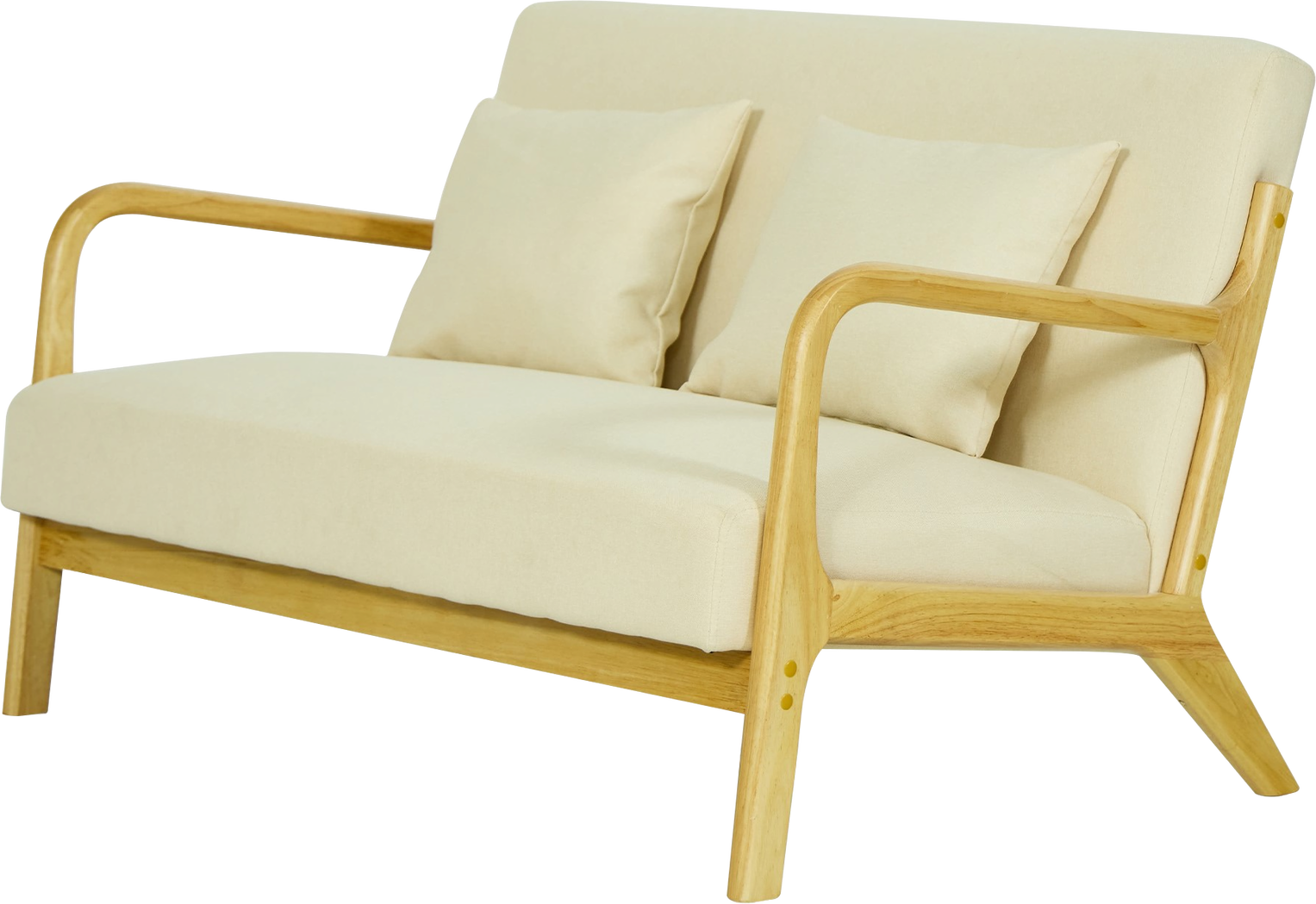 Entrébænk Nordlys Furniture Ohama2seaters Fsc-gummitræ Med Beige Betræk 74ã 120ã 80