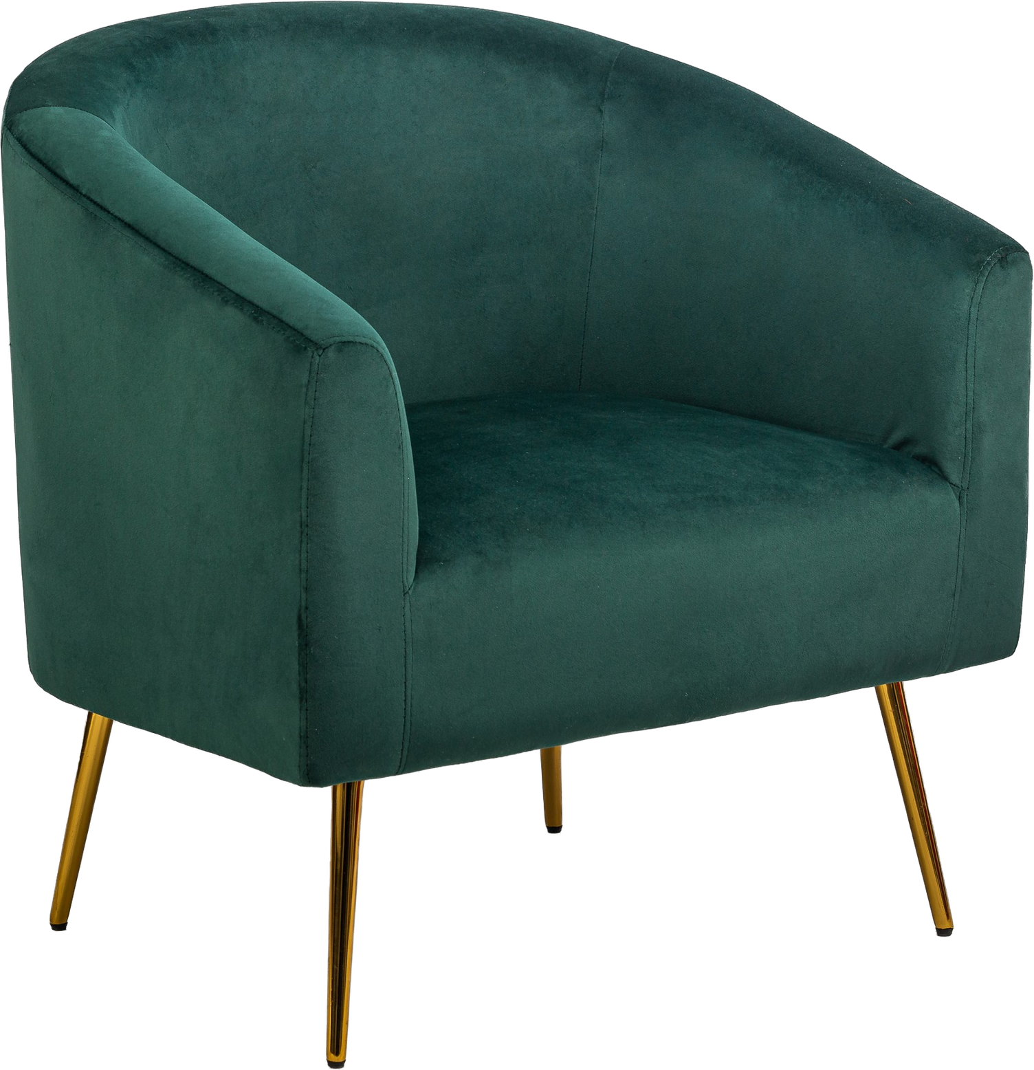 Loungestol Nordlys Furniture Kiruna   Dybgrøn Fløjl Med Gyldent Metalstel