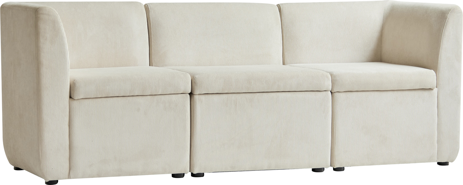 -personers Sofa Nordlys Furniture Varde3places Beige Fløjlssofa 180x60x68