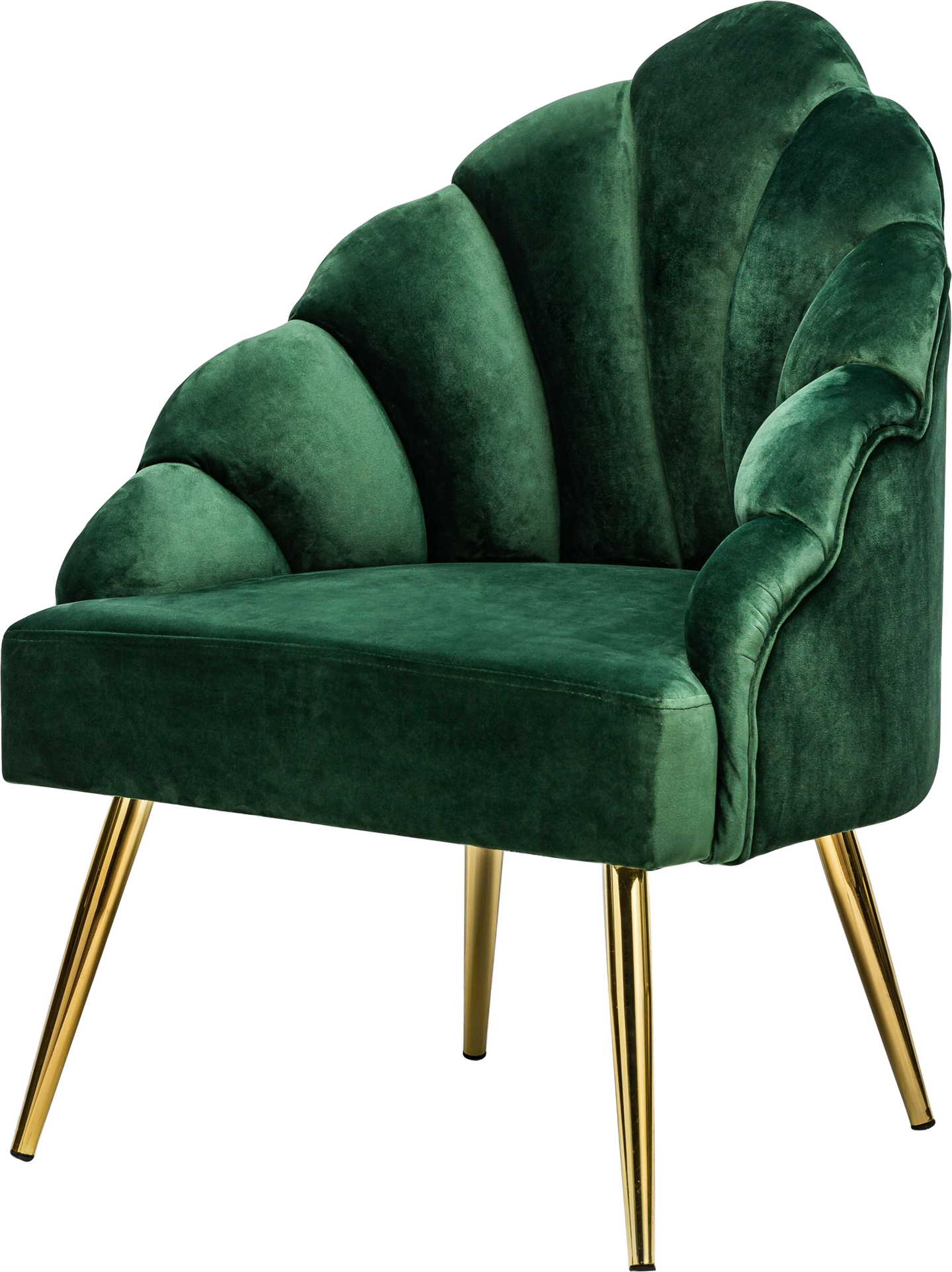 Loungestol Nordlys Furniture Bolge Oeko-tex Fløjl Dybgrøn H89ã B63ã D60   Ergonomisk Buet Ryglæn