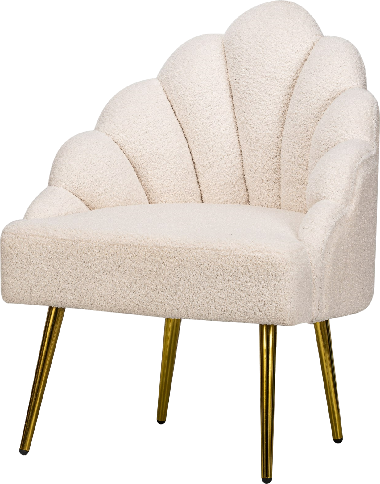Loungestol Nordlys Furniture Bolge   Hvid Bouclé Med Kromgrå Ben