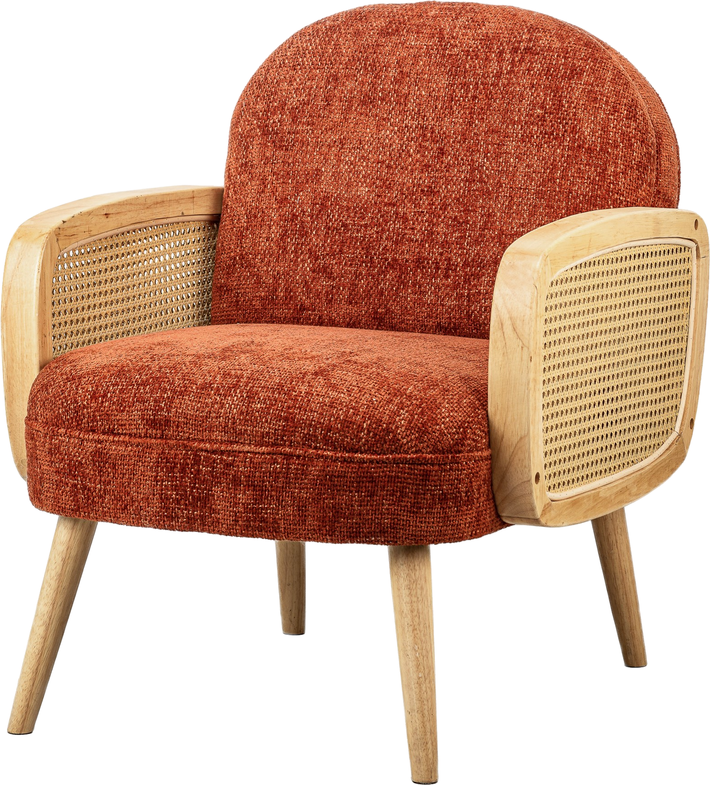 Loungestol Nordlys Furniture Calvi   Dybrødt Stof Med Fsc-certificerede Træben H76ã B60ã D64