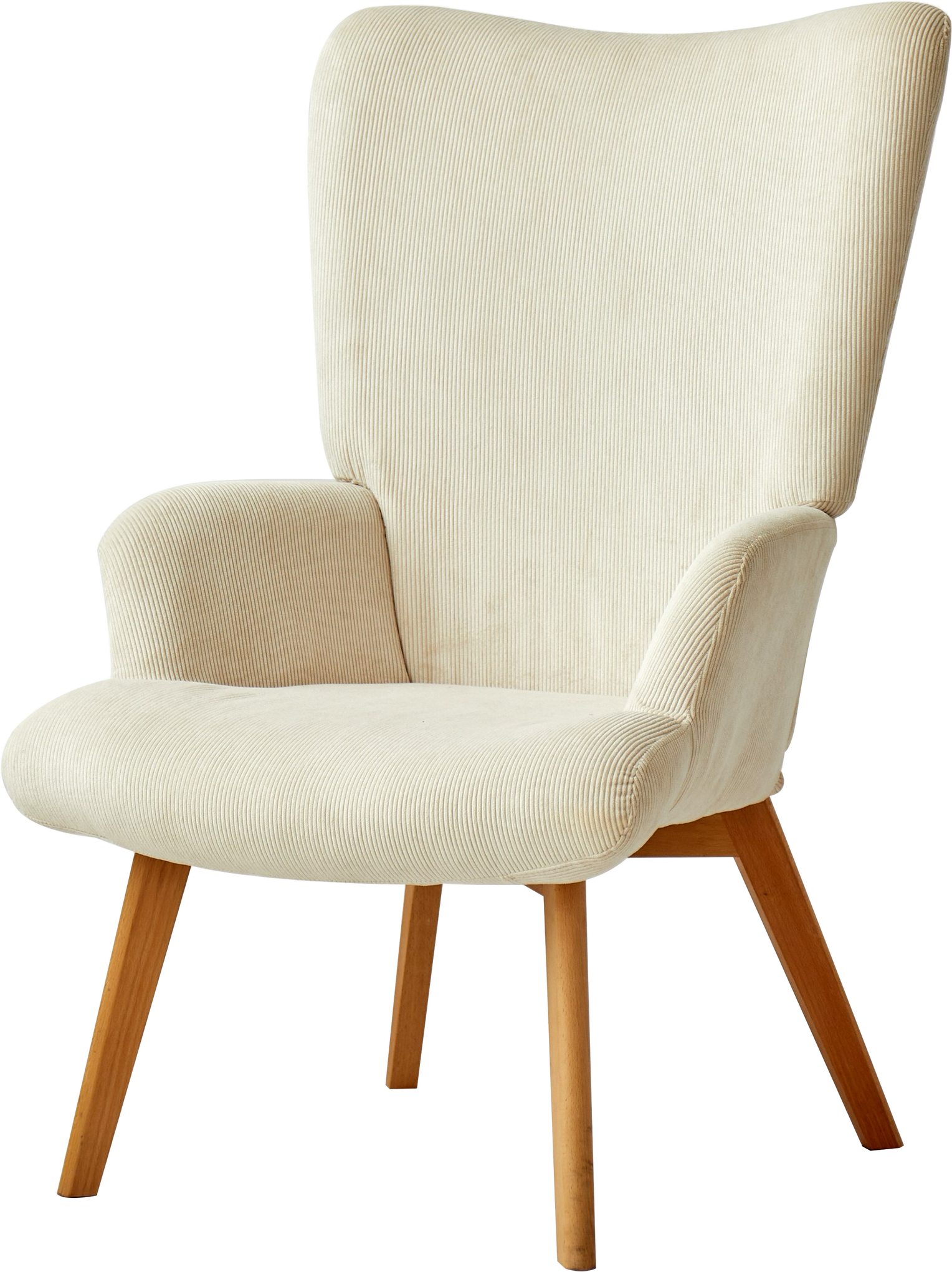 Loungestol Nordlys Furniture Malmo Beige Fløjl Fsc-træben 100x64x74