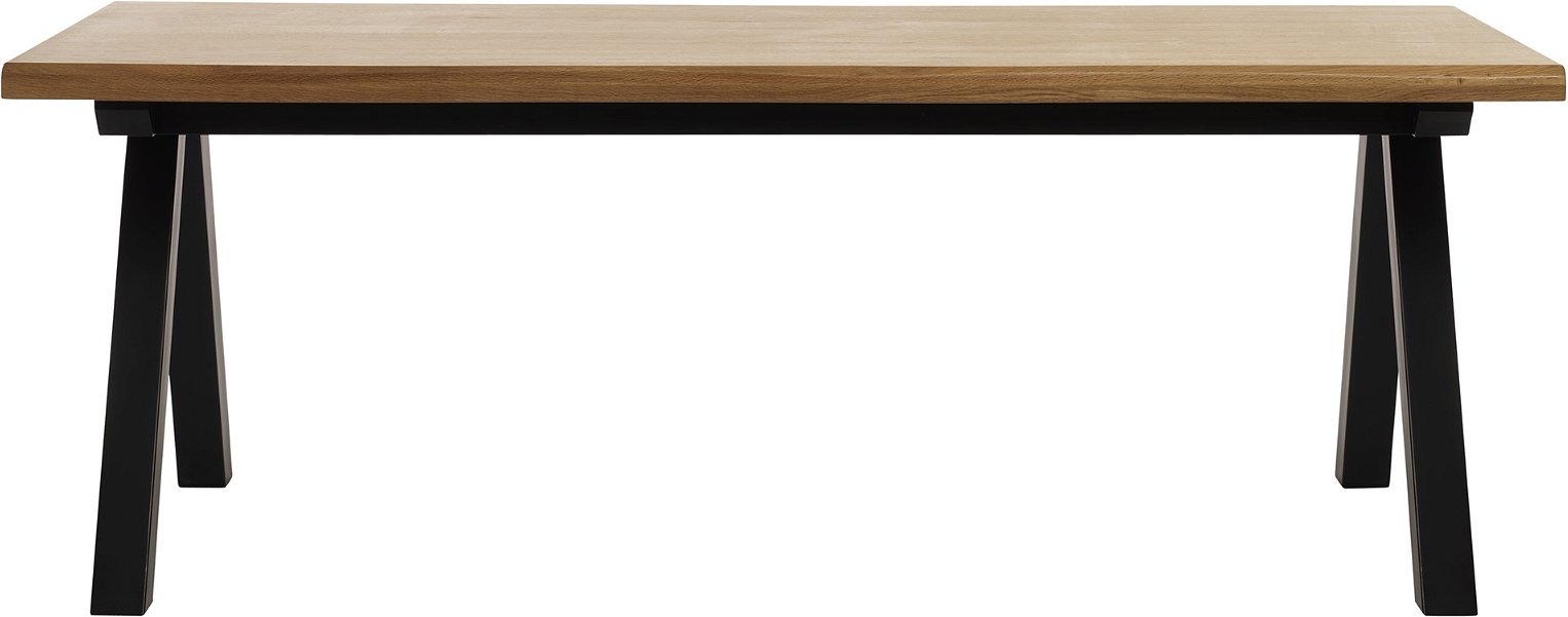 Spisebord Nordique Design Oliveto 210x100   Natur Massiv   Med Sort Metalstel  Forlængeligt Til   Personer
