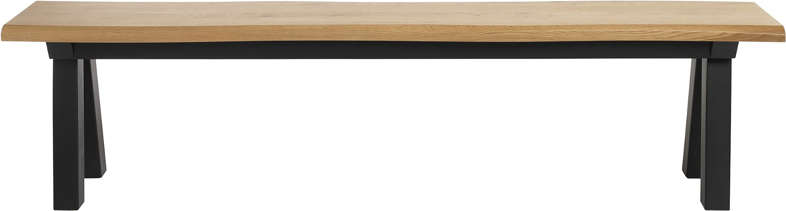 Entrébænk Nordique Design Oliveto   Massivt Egetræ   Sort Metal  180ã 34ã 45