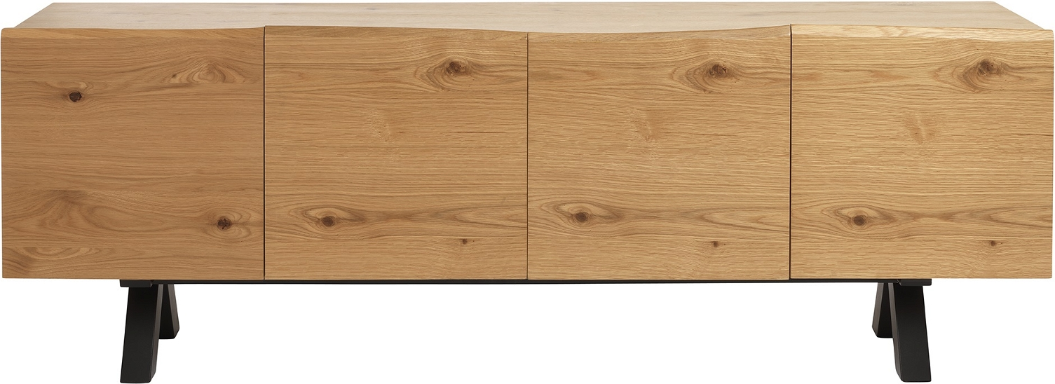Skænk Sideboard Nordique Design Oliveto   Massivt Egetræ   Metal  H73   B200   D47      Natur Sort