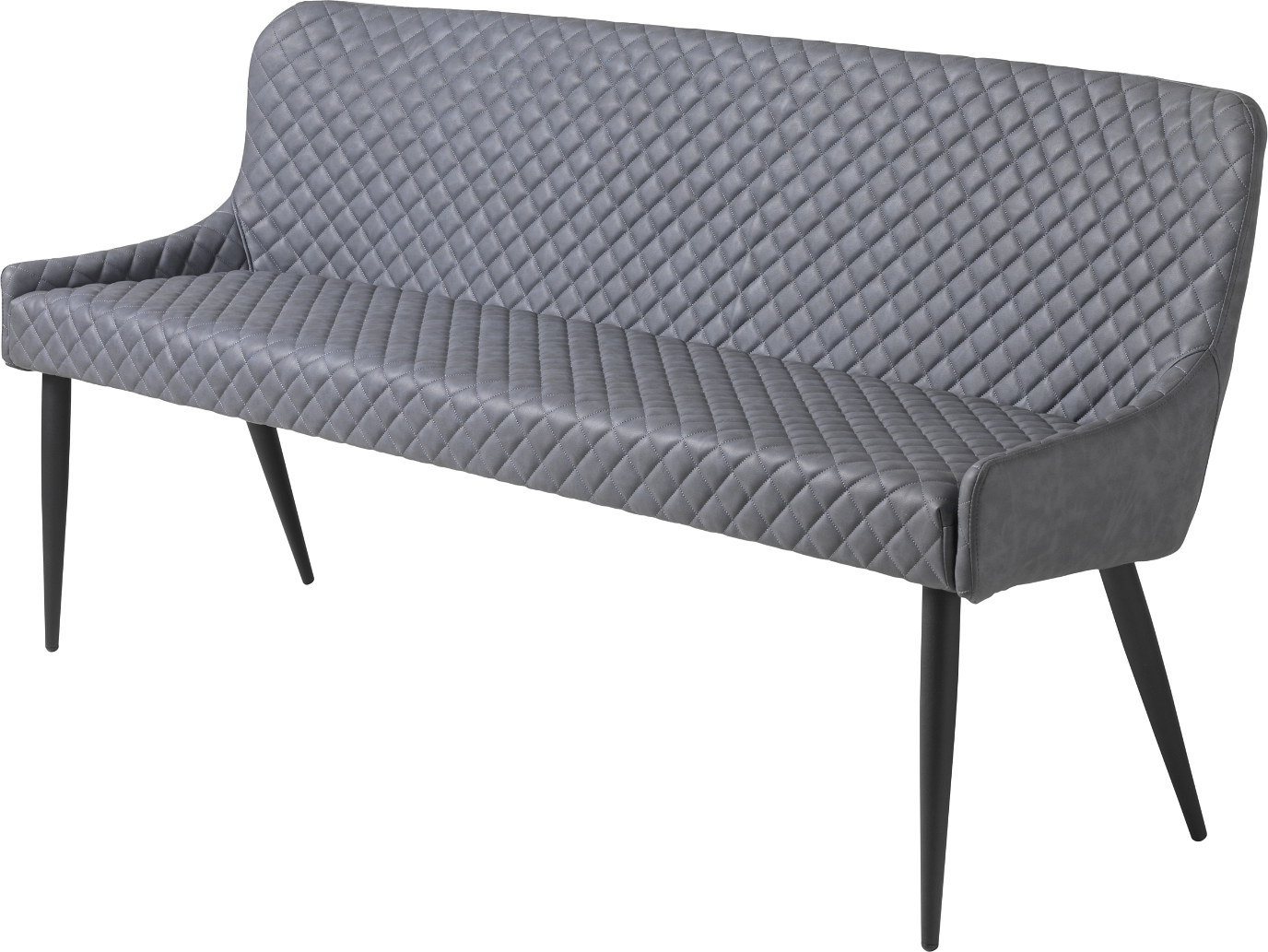 Sofabænk Nordique Design Ottowa Mørkegrå Fløjl  -læder Metalben H82xd60xl160