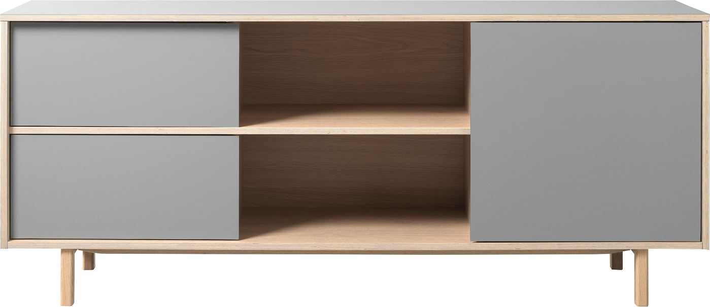 Skænk Buffetskab Nordique Design Bilbao   Egetræ Natur   Grå Hpl    Døre  H75ã B180ã D45