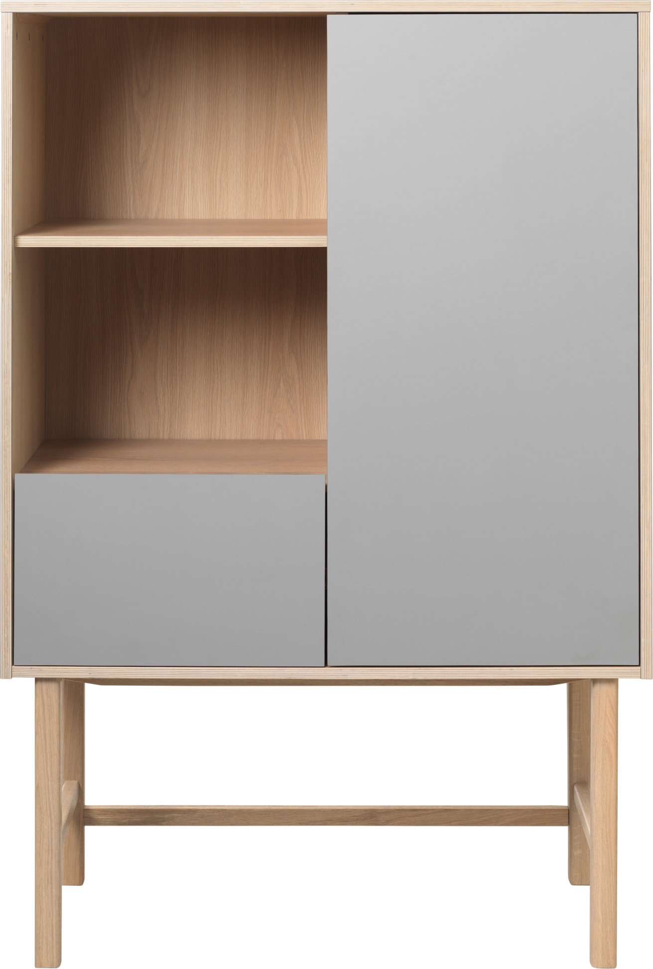 Højskab Nordique Design Bilbao   Egetræ   Grå Hpl  Nordisk Minimalisme  H150   B45