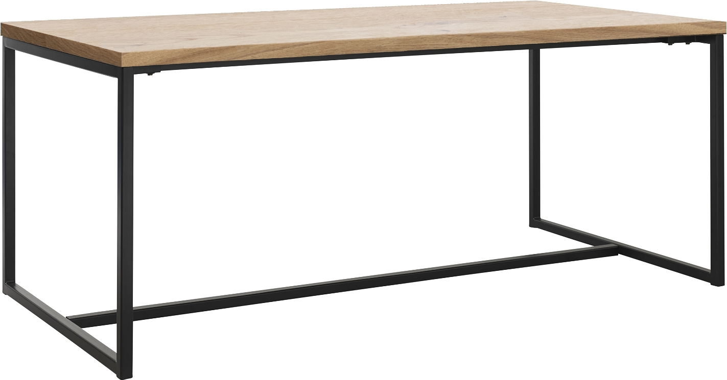 Spisebord Nordique Design Rivoli   Massivt Egetræ Natur Med Sort Metalstel 180ã 90ã 75
