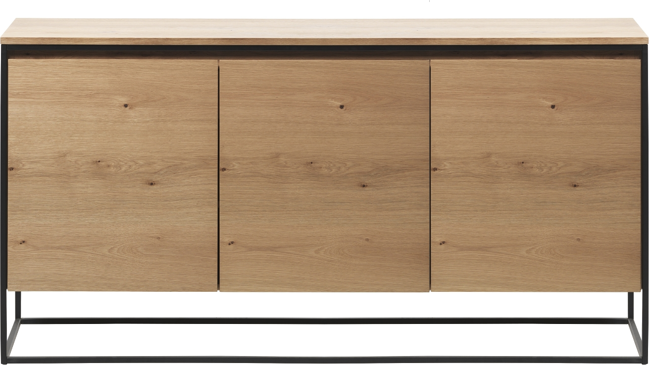 Opbevaringsskænk Nordique Design Rivoli Natur Egetræ Metalramme 155ã 45ã 80