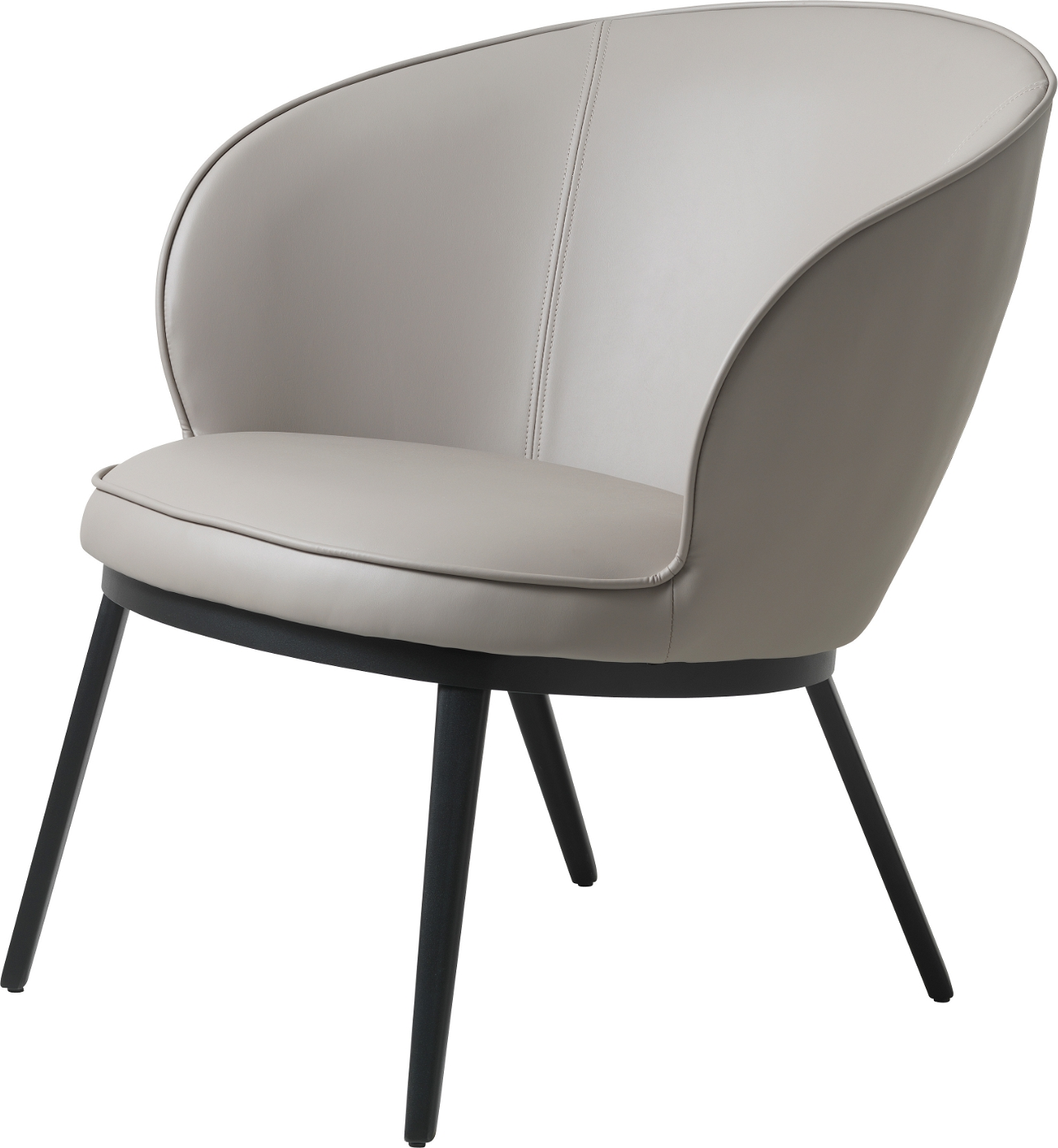 Nordique Design Gain Polstret Loungestol   Taupe Kunstlæder Med Sort Metalstel