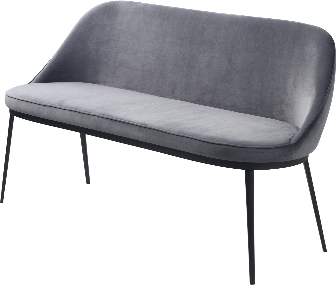 Sofabænk Nordique Design Gain Fløjl Stålgrå L144   B45     H82