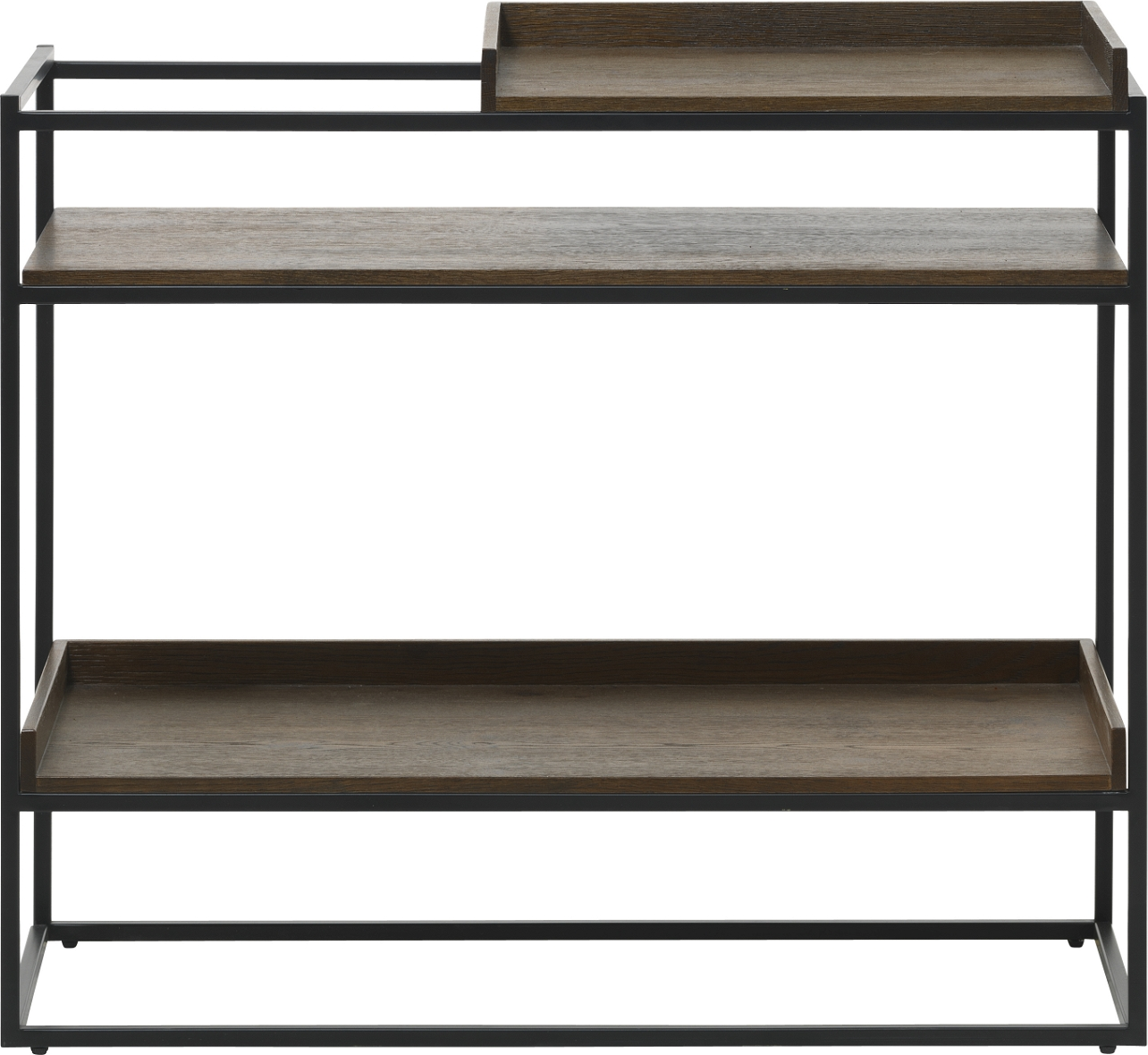 Konsolbord Nordique Design Rivoli-serie   Røget   Med Sort Metalstel   H79ã B38ã L90      Hylder  Industrielt Design