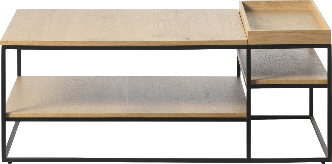 Sofabord Salonbord Nordique Design Rivoli   Natur Egetræ   Sort Metalstel  45ã 70ã 120