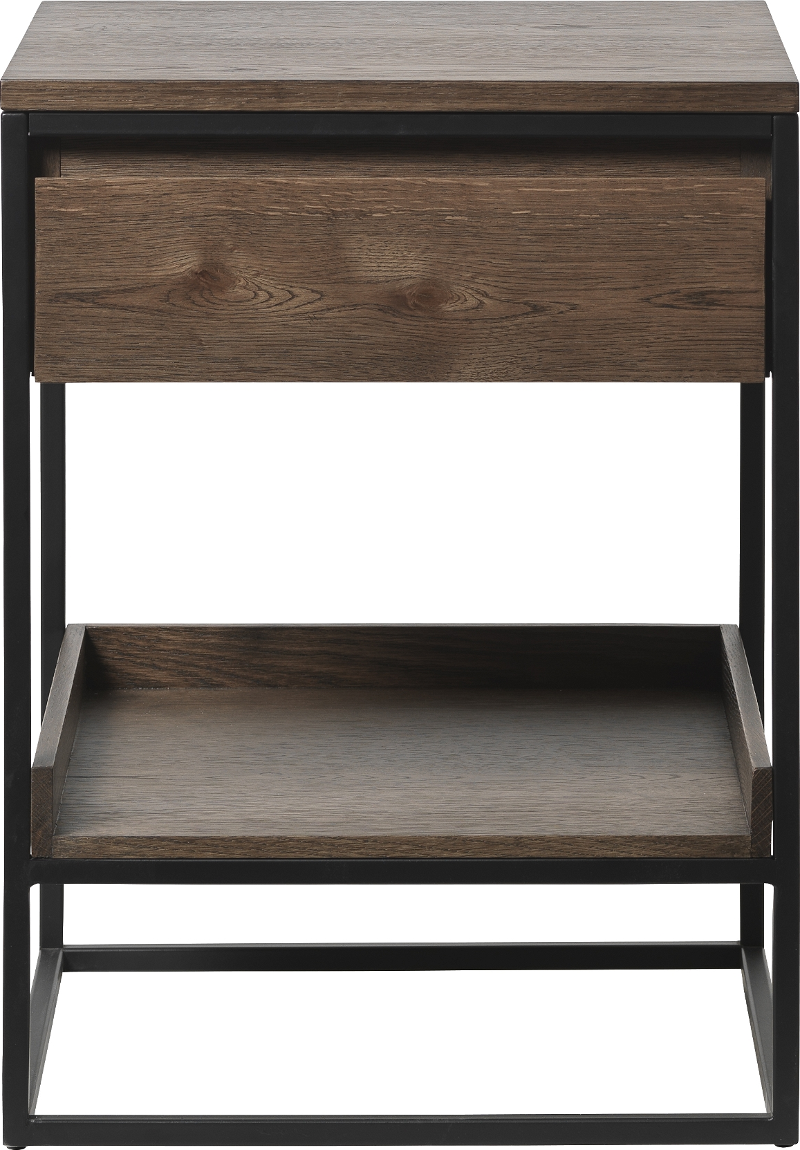 Sidebord Nordique Design Rivoli   Røget Egetræ   Metal Med Skuffe   Hylde H60x45
