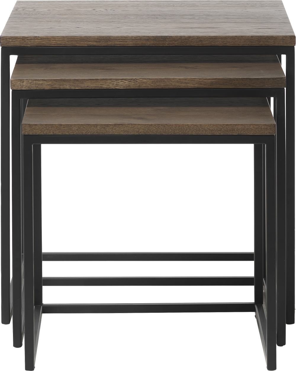 Sidebord Nordique Design Rivoli   Nestebord   Røget Egetræ   Sort Metal H50   B50