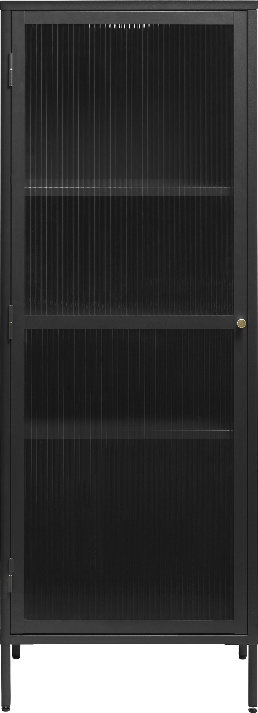 Vitrine-   Displayskab Nordique Design Bronco H160ã 58ã 40   Sort Stål-glas