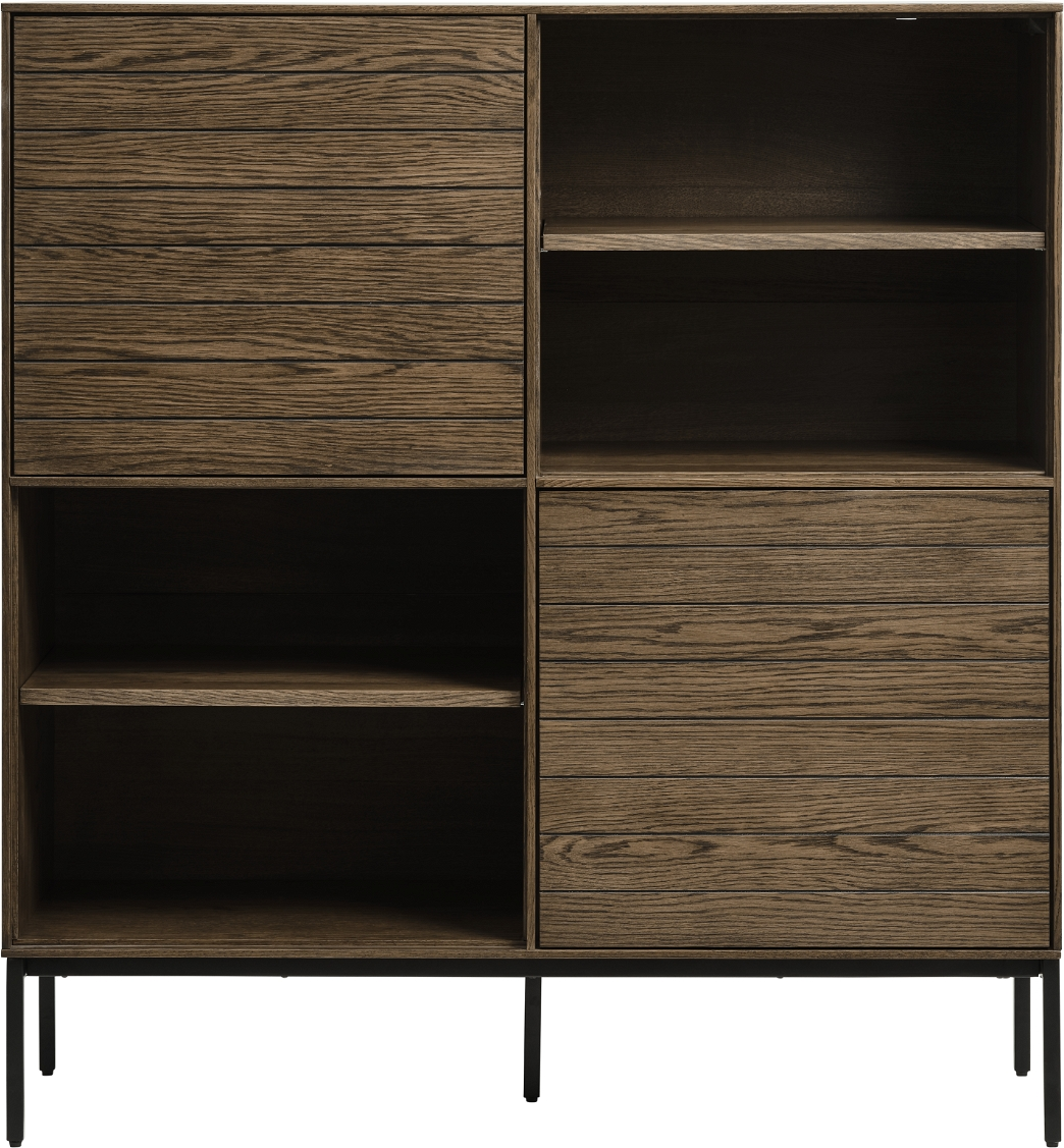 Højskab Nordique Design Modica   Røget     Sort Metal  H132ã B122ã D45