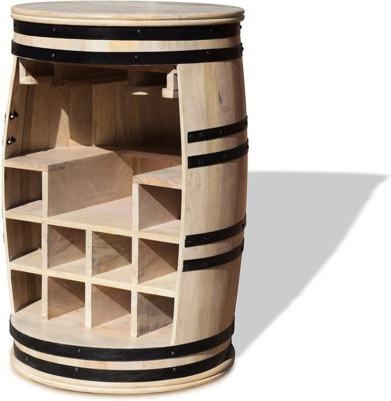 Vintønde Barskab Obuzi Rosey Manga-say Rustic Mangotræ Hvid Sort D55ã H80   10 Flasker