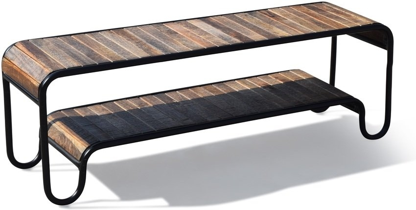 -bænk Obuzi Christiania Raw   Mangotræ Med Sort Jernramme  140x40x45