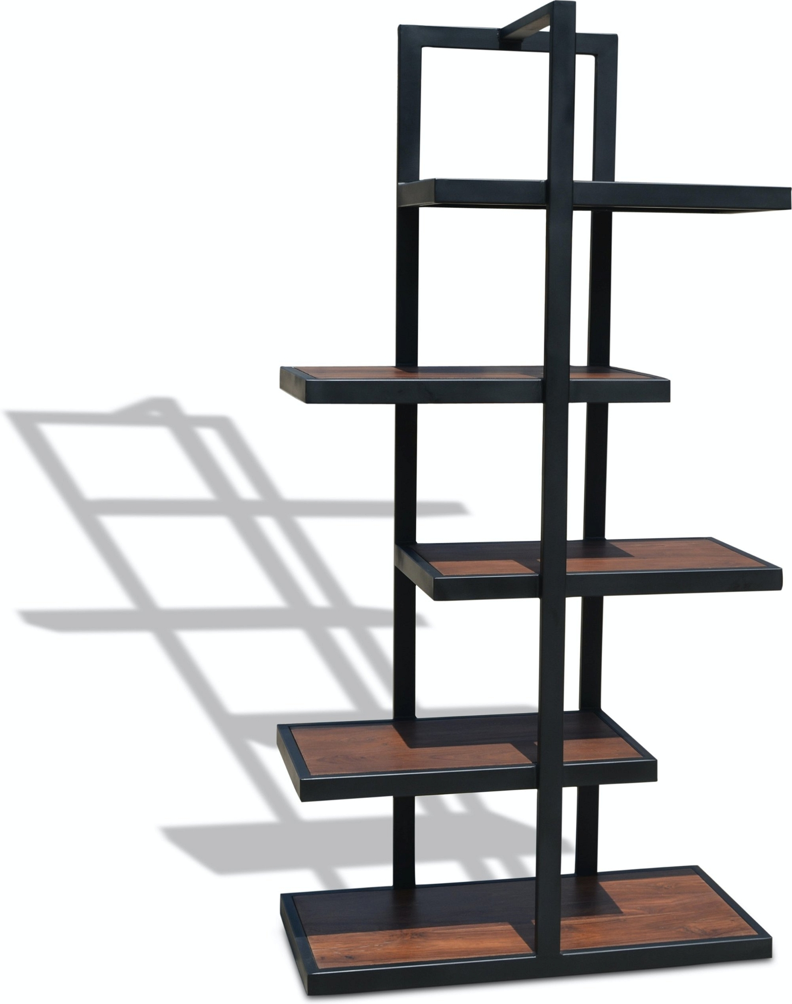 Elegant Reol i Massivt Rosentræ med Jernramme - Black Friday!