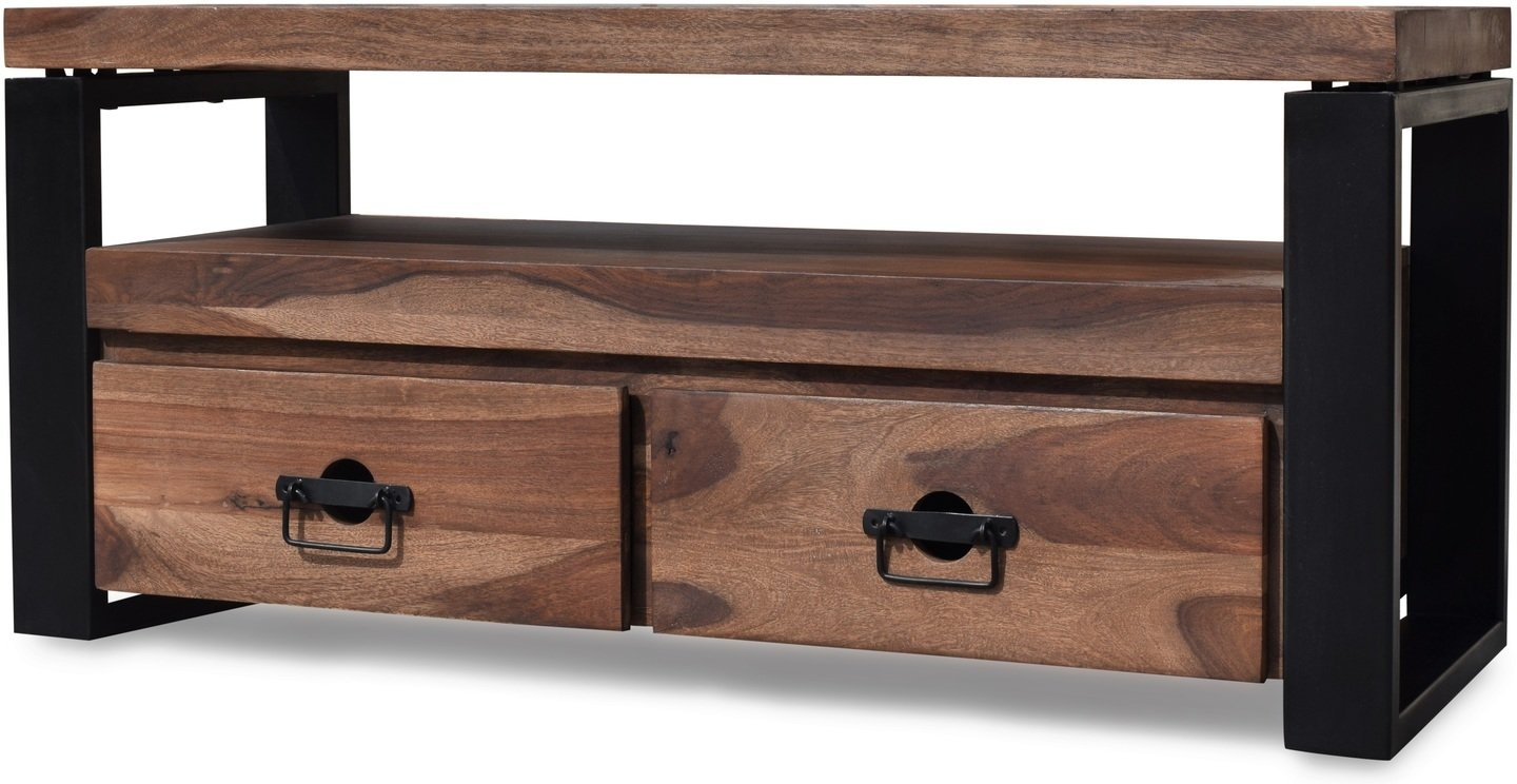 -bord Obuzi Hayfay Med Skuffe  Massivt Rosentræ Jern  110x40x50    Mørk Natur